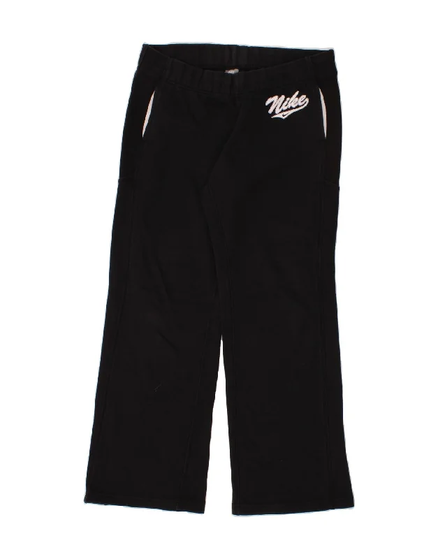 NIKE Womens Tracksuit Trousers UK 16 Large Black Cotton