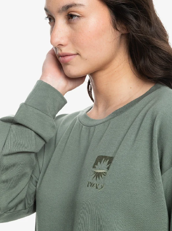 Surfing By Moonlight B Cozy Lounge Top - Agave Green