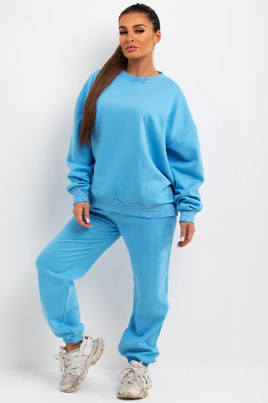 Sweatshirt And Joggers Loungewear Set Sky Blue