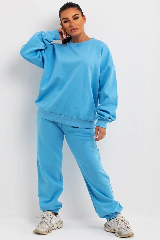 Sweatshirt And Joggers Loungewear Set Sky Blue