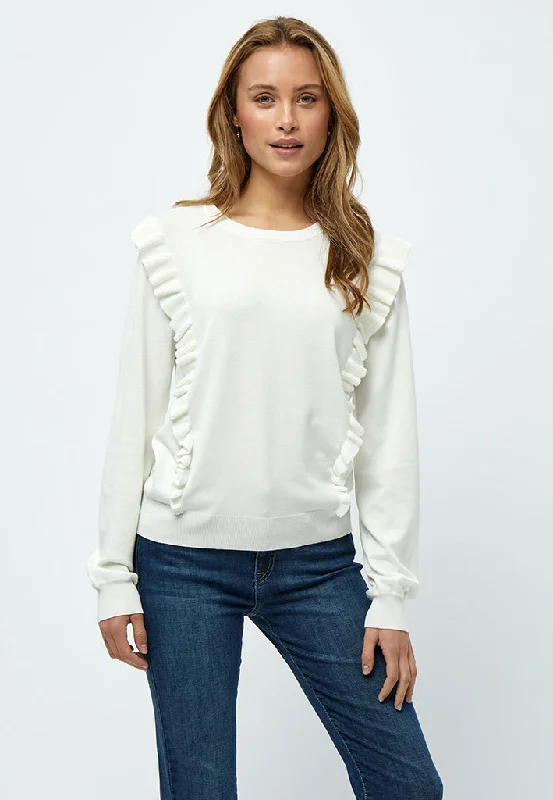 MSVesia Knit Frill Pullover - Broken White