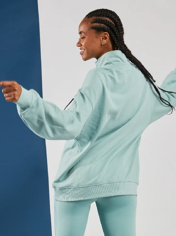 Waves Of Warmth Half-Zip Fleece - Blue Surf Planao