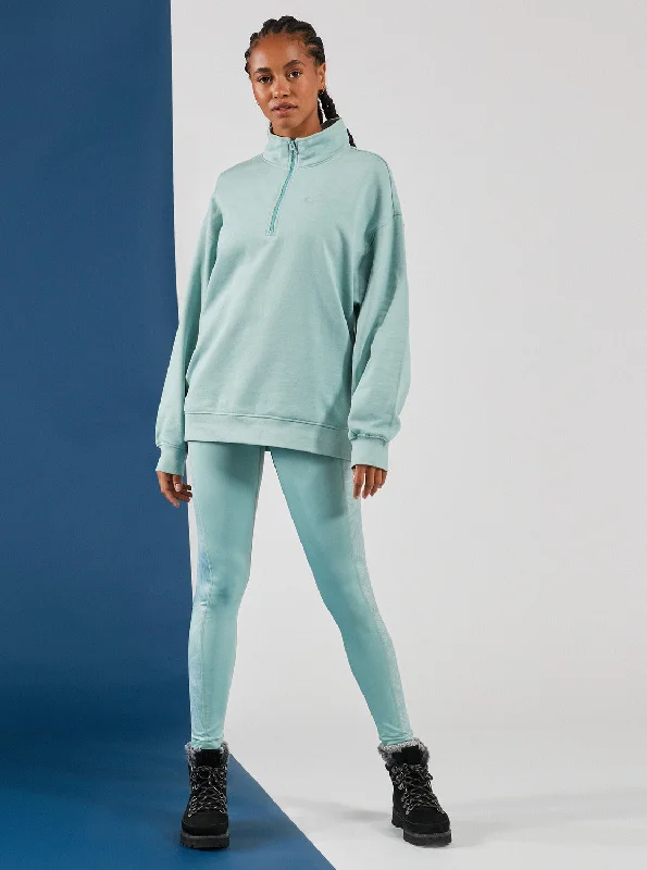 Waves Of Warmth Half-Zip Fleece - Blue Surf Planao