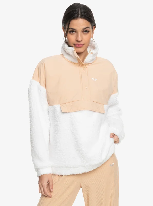 Waves Of Warmth Half-Zip Mock Neck Fleece - Toasted Almond