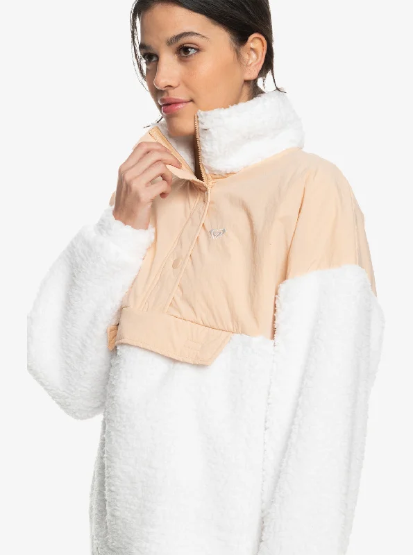 Waves Of Warmth Half-Zip Mock Neck Fleece - Toasted Almond