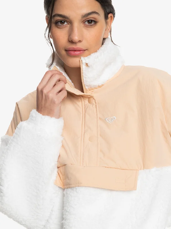 Waves Of Warmth Half-Zip Mock Neck Fleece - Toasted Almond