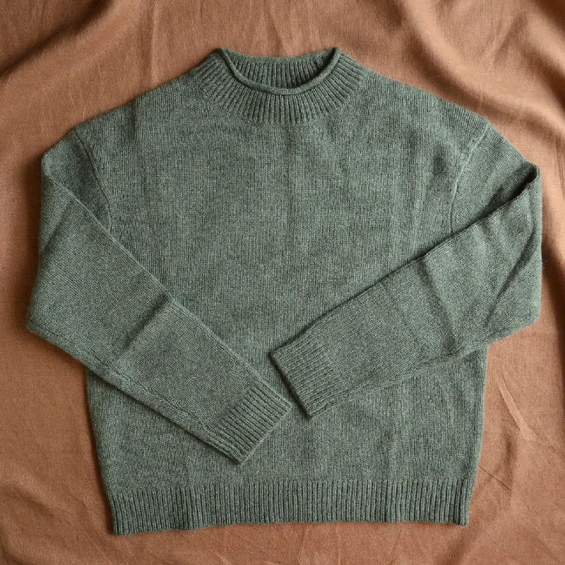 Women's Lambswool Sweater - Moss Melange AW23