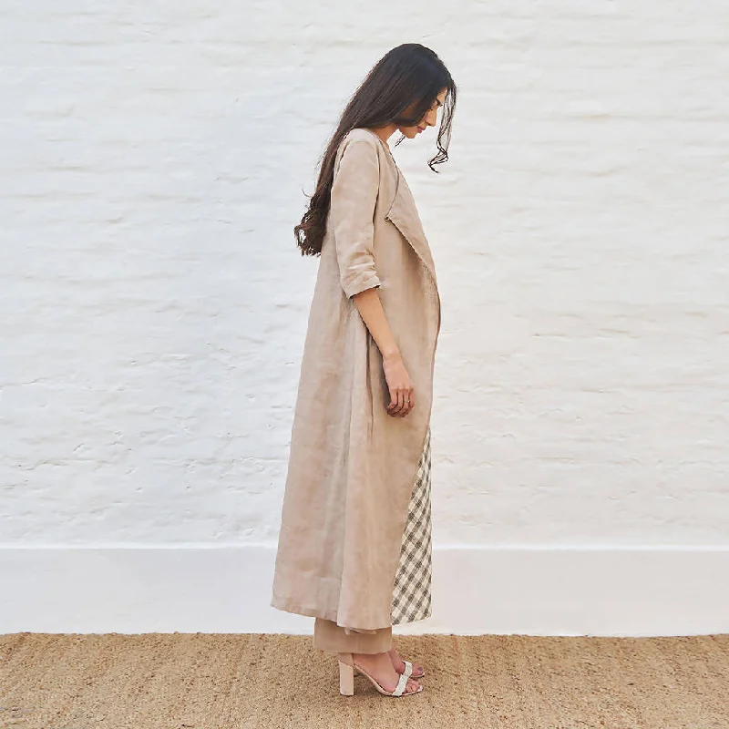 Pure Linen Layered Tunic | Beige