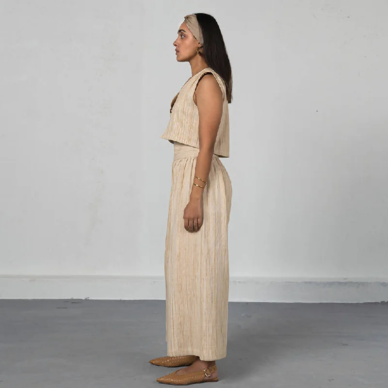 Organic Cotton Trousers | Beige