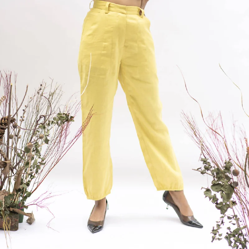 Hemp Natural Dyed Trouser | Yellow