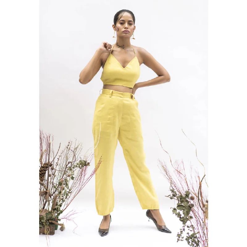 Hemp Natural Dyed Trouser | Yellow