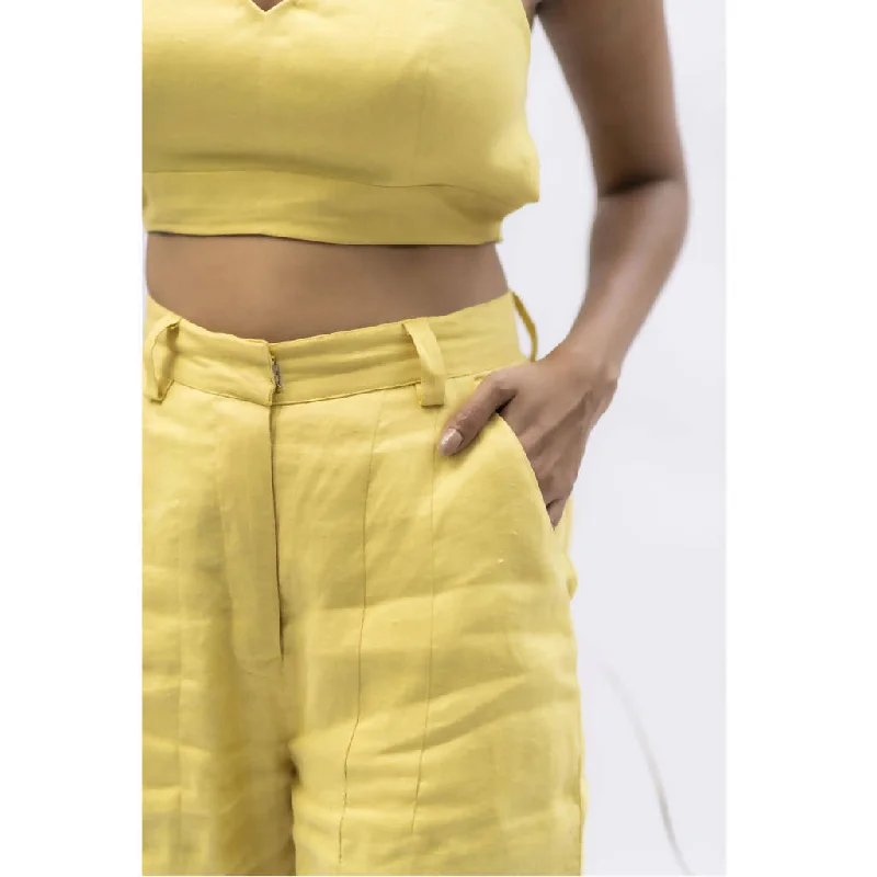 Hemp Natural Dyed Trouser | Yellow