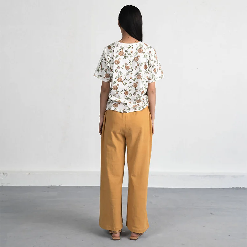 Organic Cotton Trousers | Mustard