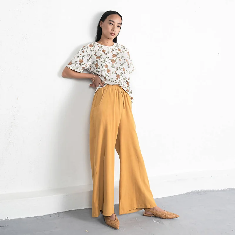 Organic Cotton Trousers | Mustard