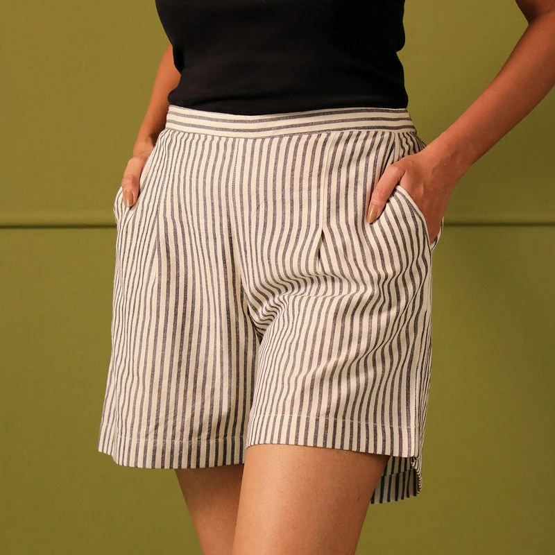 Pure Cotton Shorts | Mid Thigh | Black & White