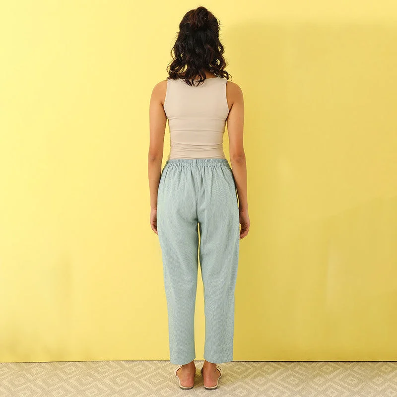 Pure Cotton Trousers| Light Blue