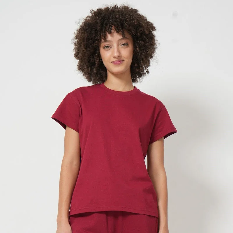 Organic Cotton Joggers Set for Women | Maroon