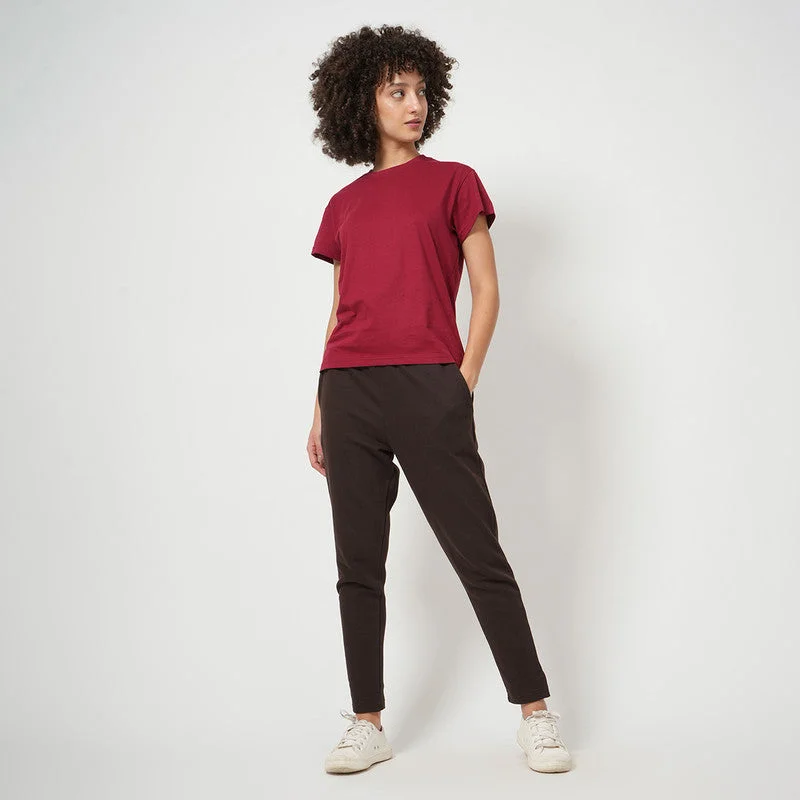 Organic Cotton Lounge Set for Women | Maroon & Coffee