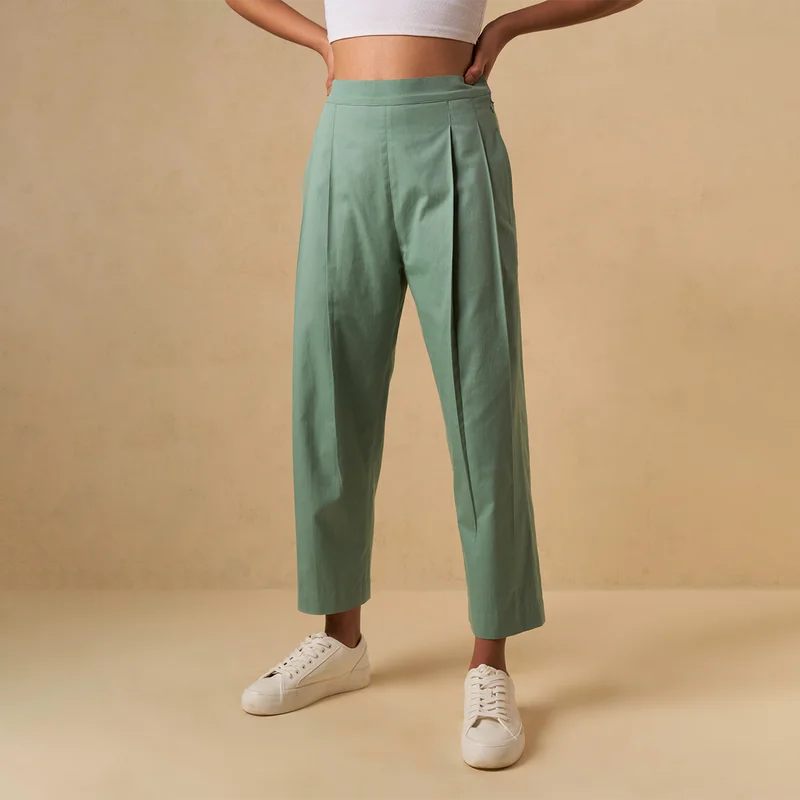 Organic Cotton Trousers | Azo-Free Dyed | Green