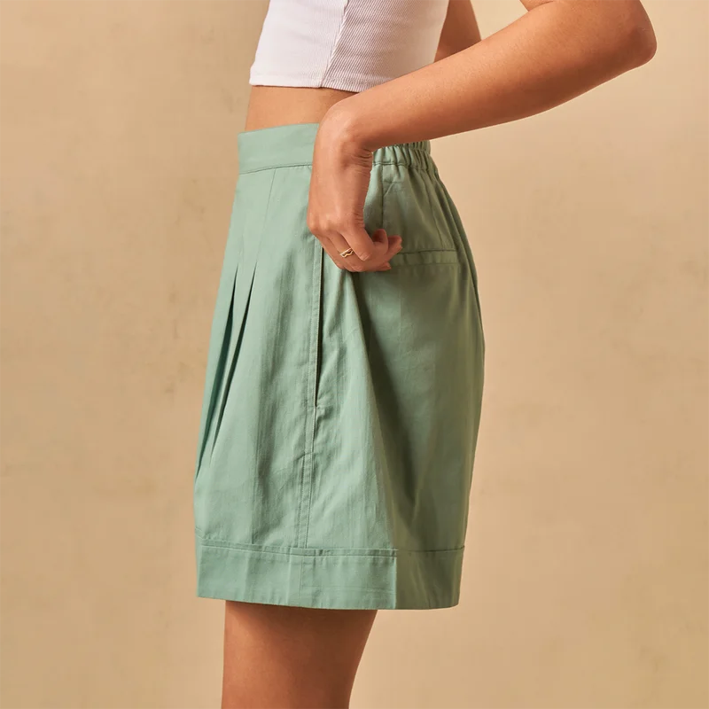 Organic Cotton Twill Shorts | Azo-Free Dyed | Green