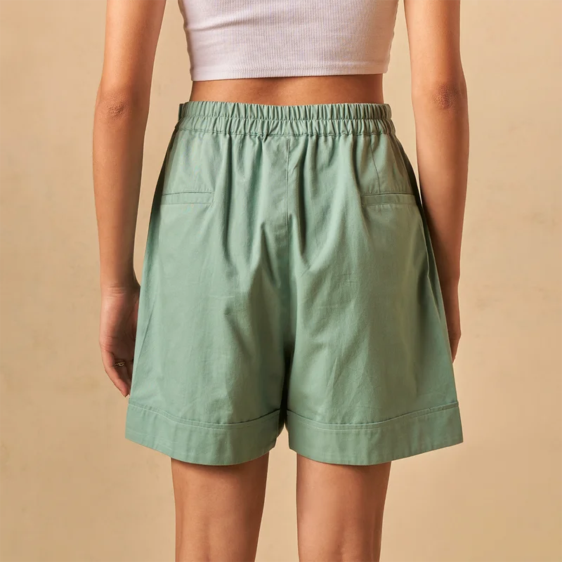 Organic Cotton Twill Shorts | Azo-Free Dyed | Green