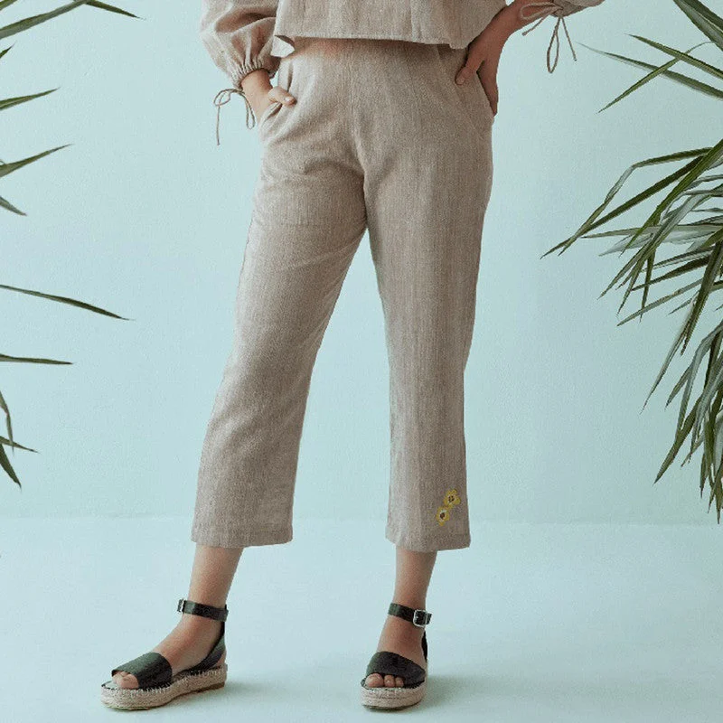 Kala Cotton Summer Trousers | Beige