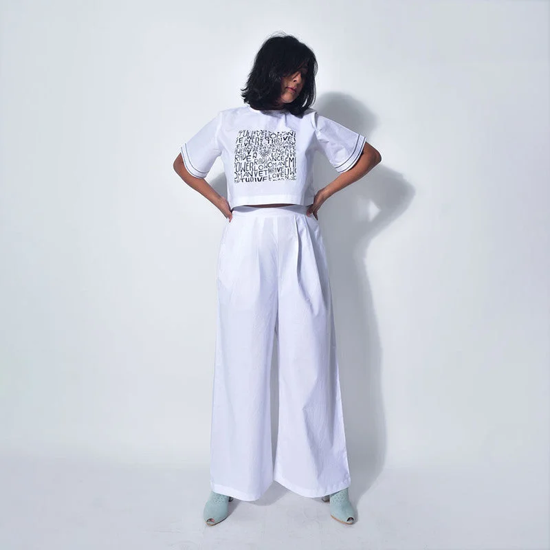 Cotton Pleated Trousers | White