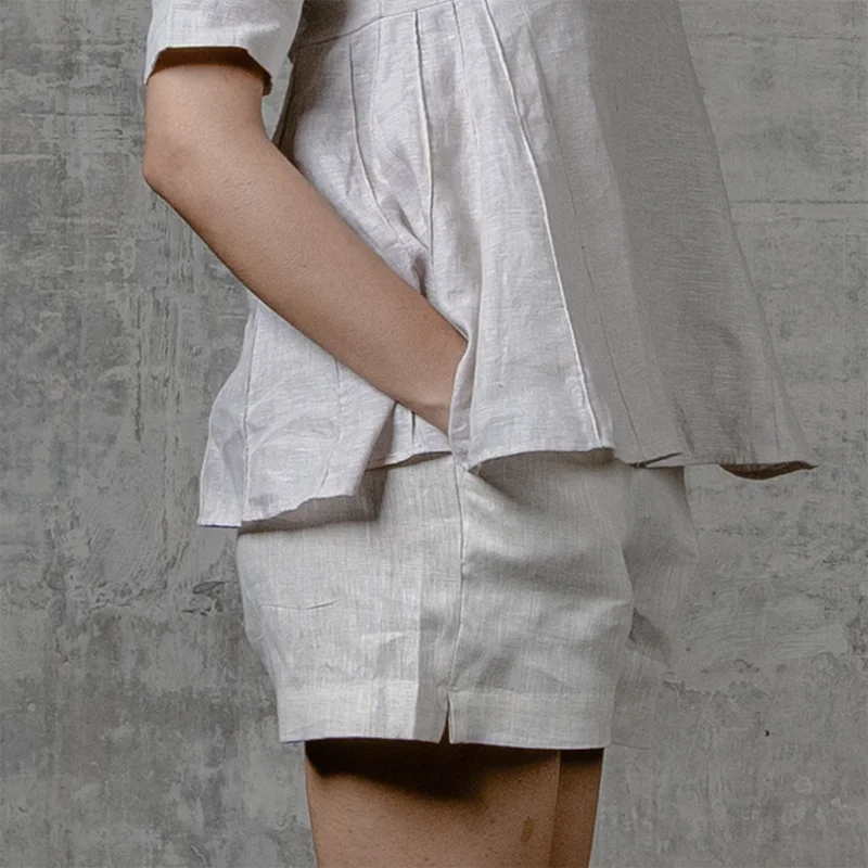 Linen Shorts | Beige