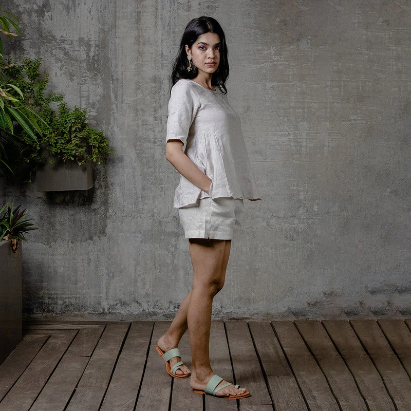 Linen Shorts | Beige