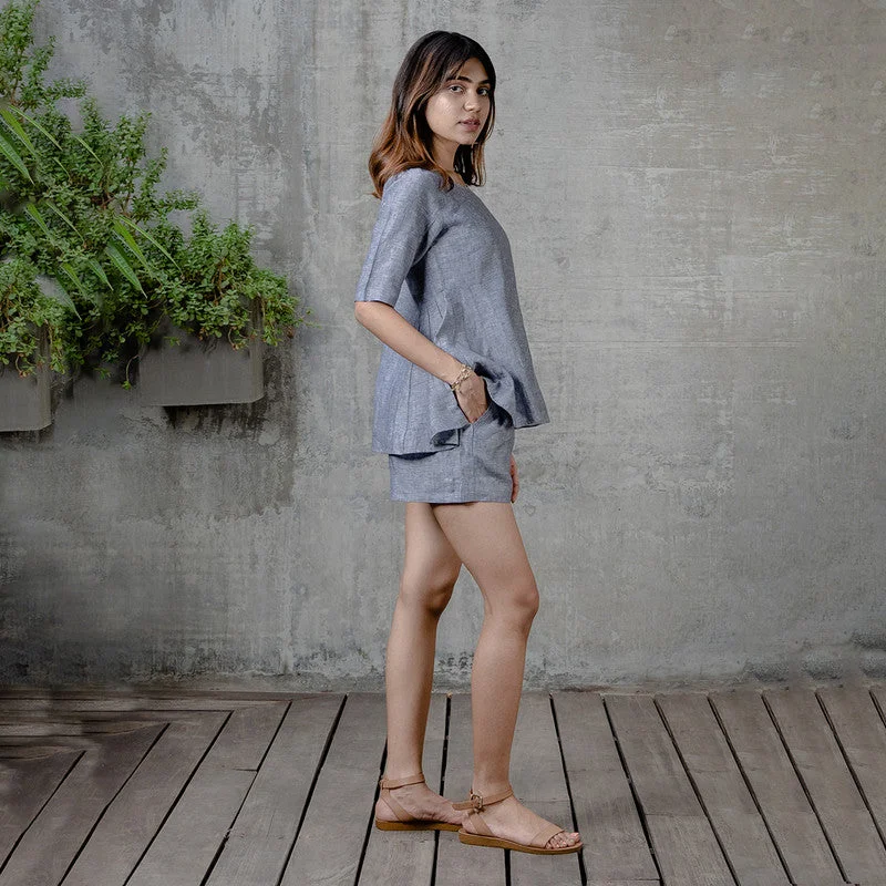 Linen Shorts | Grey