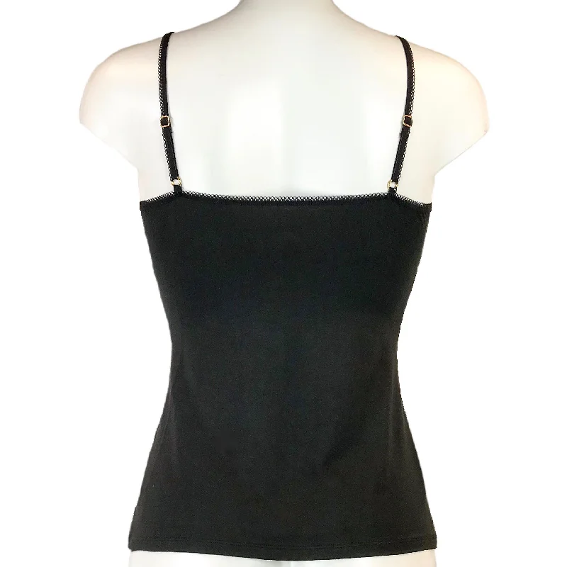 Soft Bamboo Jersey Strappy Cami Top - Black