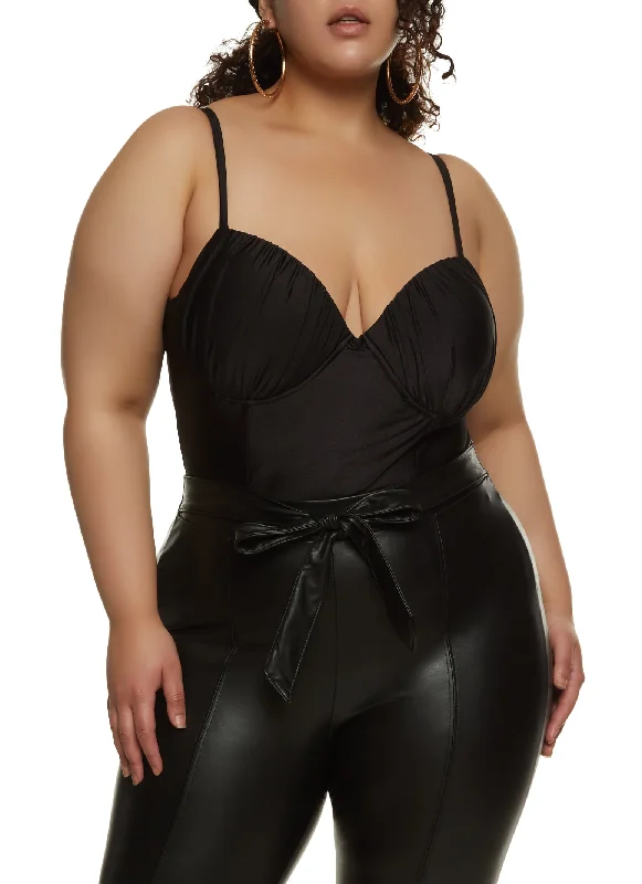 Plus Size Ruched Bustier Bodysuit