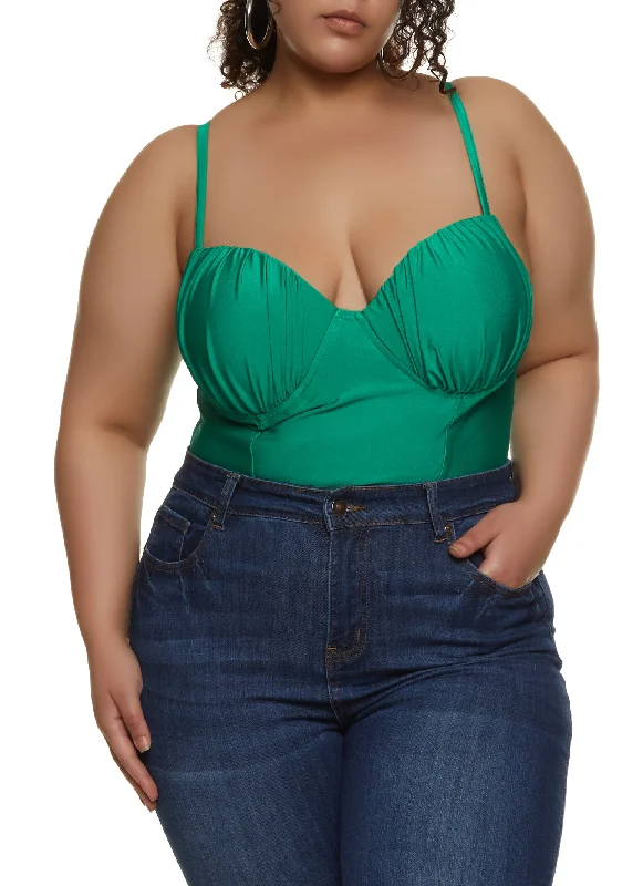 Plus Size Ruched Bustier Bodysuit