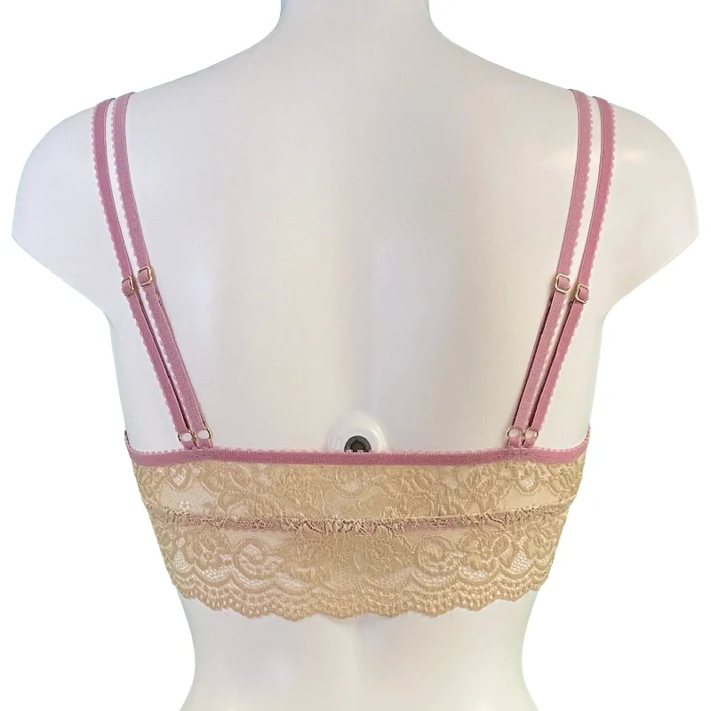 Jacquard Rose Lace Bralette - Honey