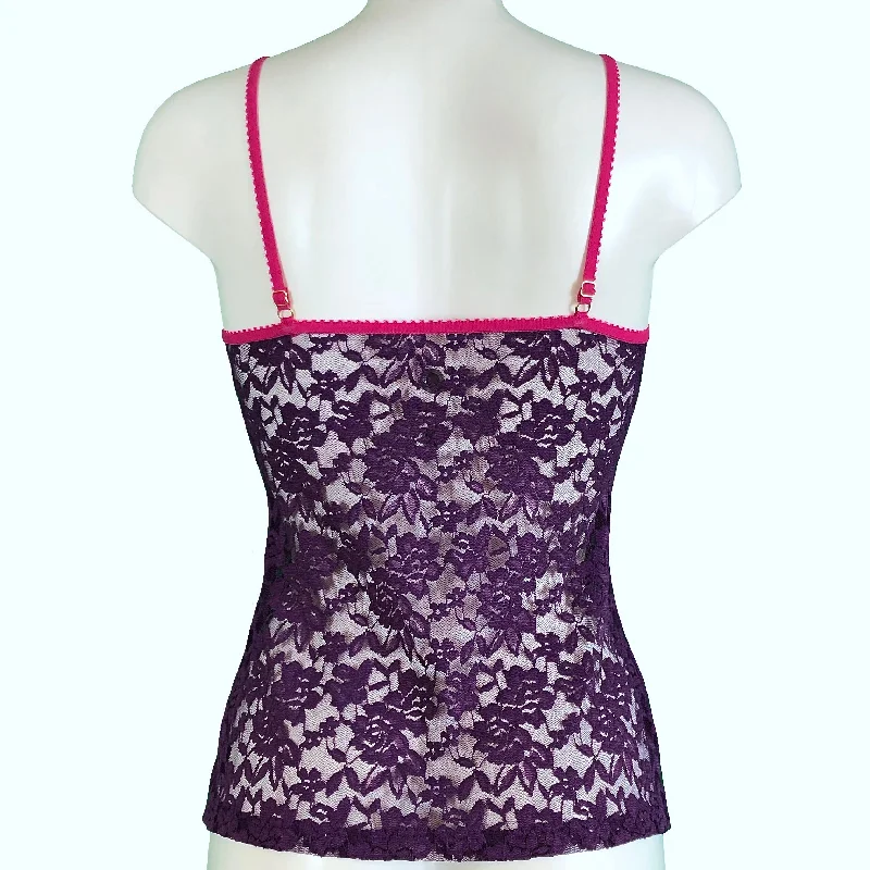 Signature Lace Strappy Cami Top - Violet & Raspberry