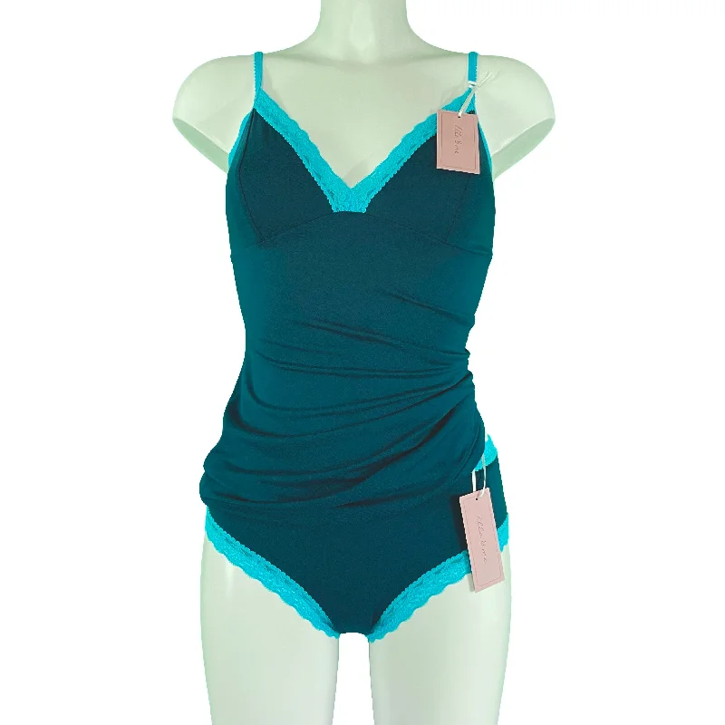 Soft Bamboo Jersey Strappy Cami Top - Teal & Turquoise