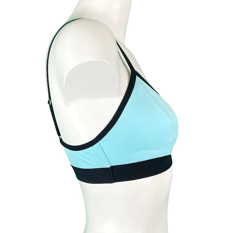 Soft Bamboo Jersey Triangle Bralette - Aqua & Black