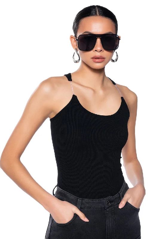 BAD HABIT STRAPPY TANK TOP IN BLACK