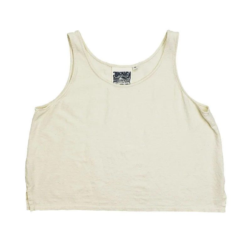 Washed White Cropped Tank