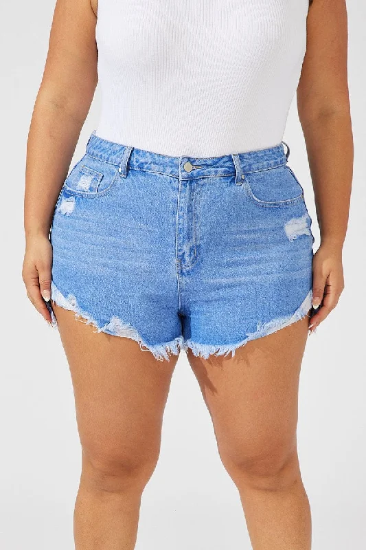 Denim Relaxed Denim Shorts High Rise