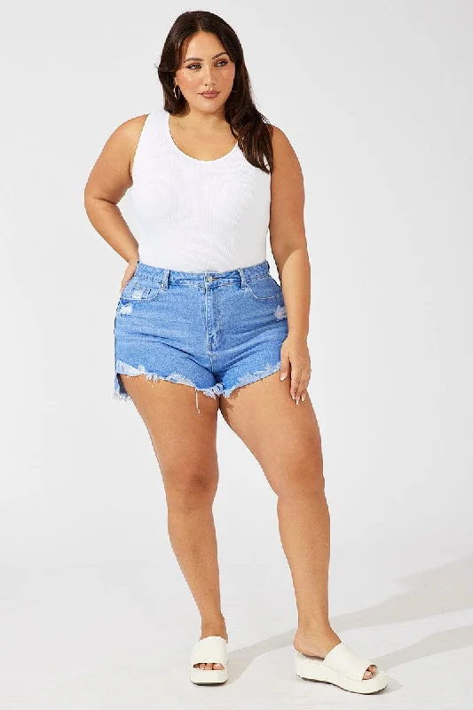 Denim Relaxed Denim Shorts High Rise