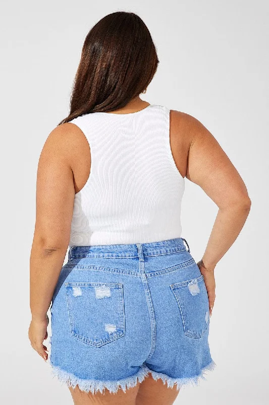 Denim Relaxed Denim Shorts High Rise