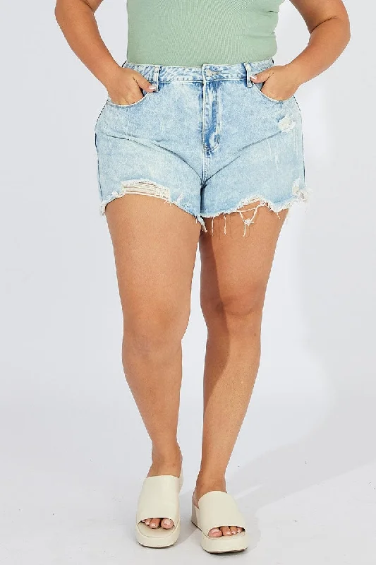 Denim Relaxed Denim Shorts High Rise