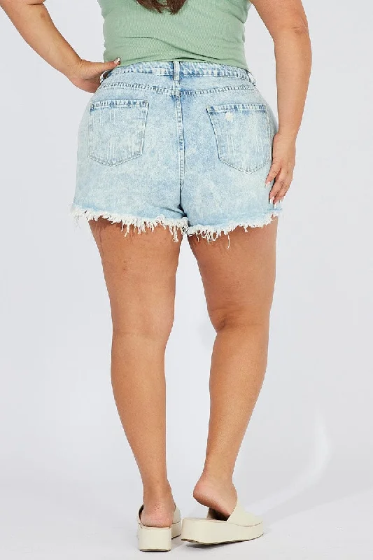 Denim Relaxed Denim Shorts High Rise