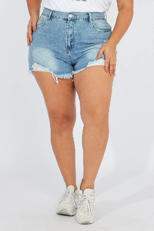 Denim Relaxed Shorts High Rise