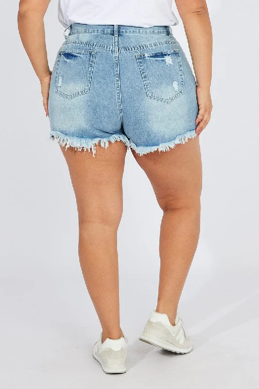 Denim Relaxed Shorts High Rise