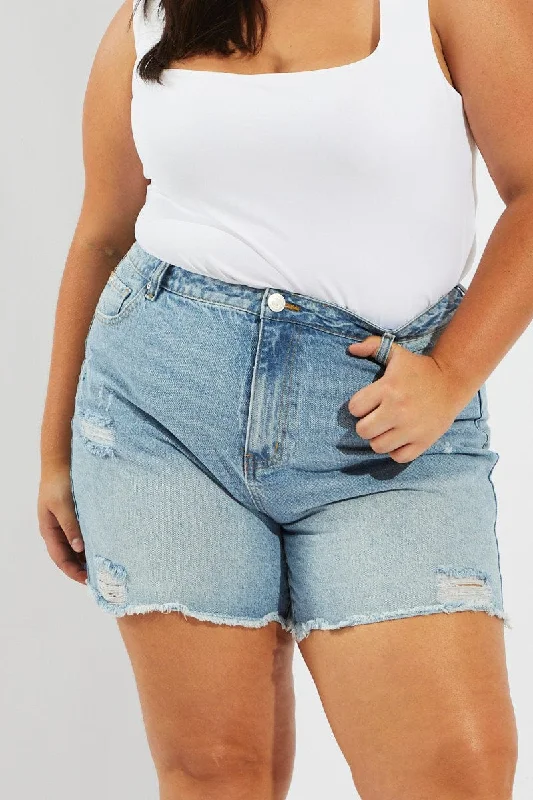 Denim Relaxed Shorts High Rise