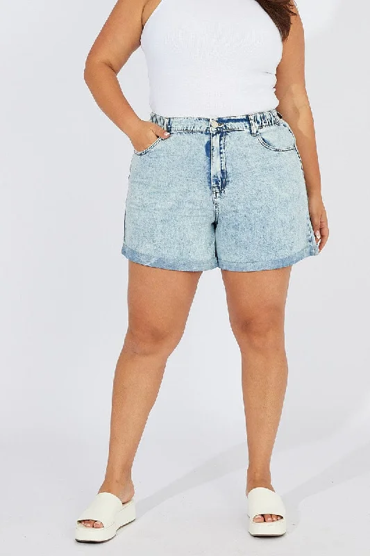 Denim Relaxed Shorts High Rise