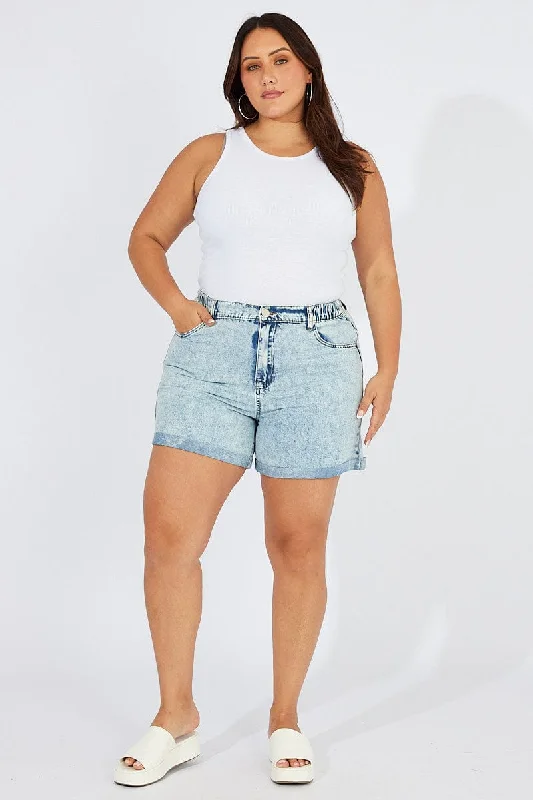 Denim Relaxed Shorts High Rise