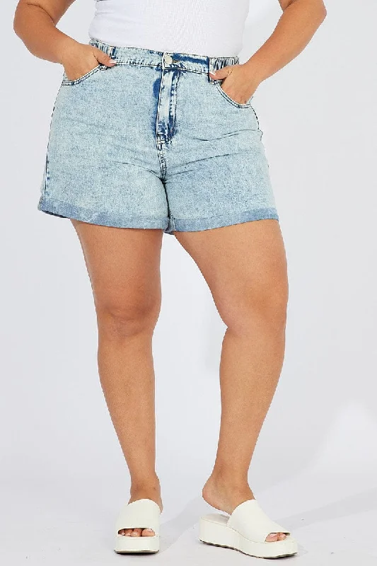 Denim Relaxed Shorts High Rise